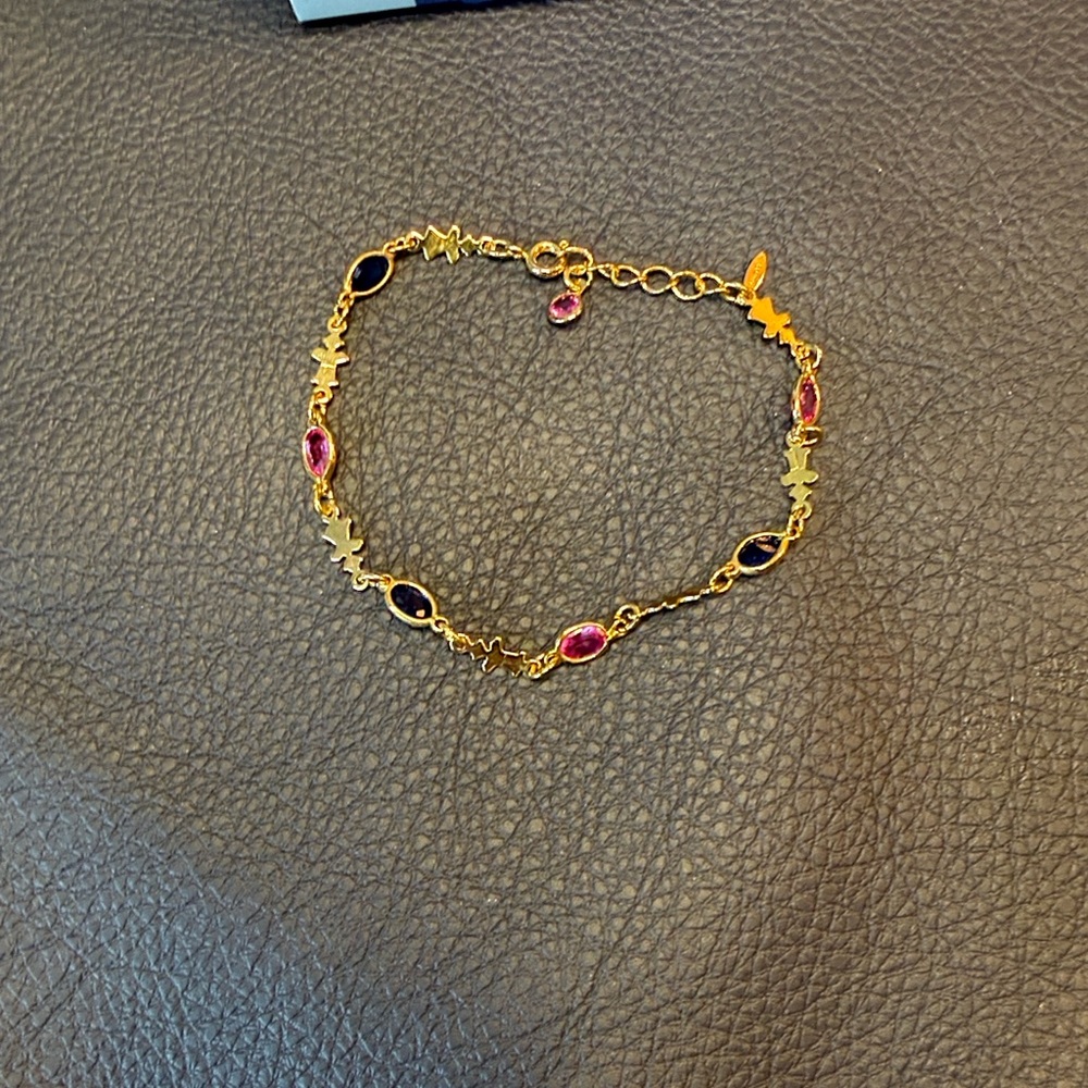 Avon Gold tone Mothers Bracelet With Rhinestone Accents, Boy & Girl